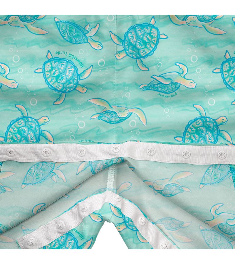 Μαγιό Βερμούδα Easy-change ECO Swim Trunks Seafoam Hawksbill Turtle GS-722168-5003