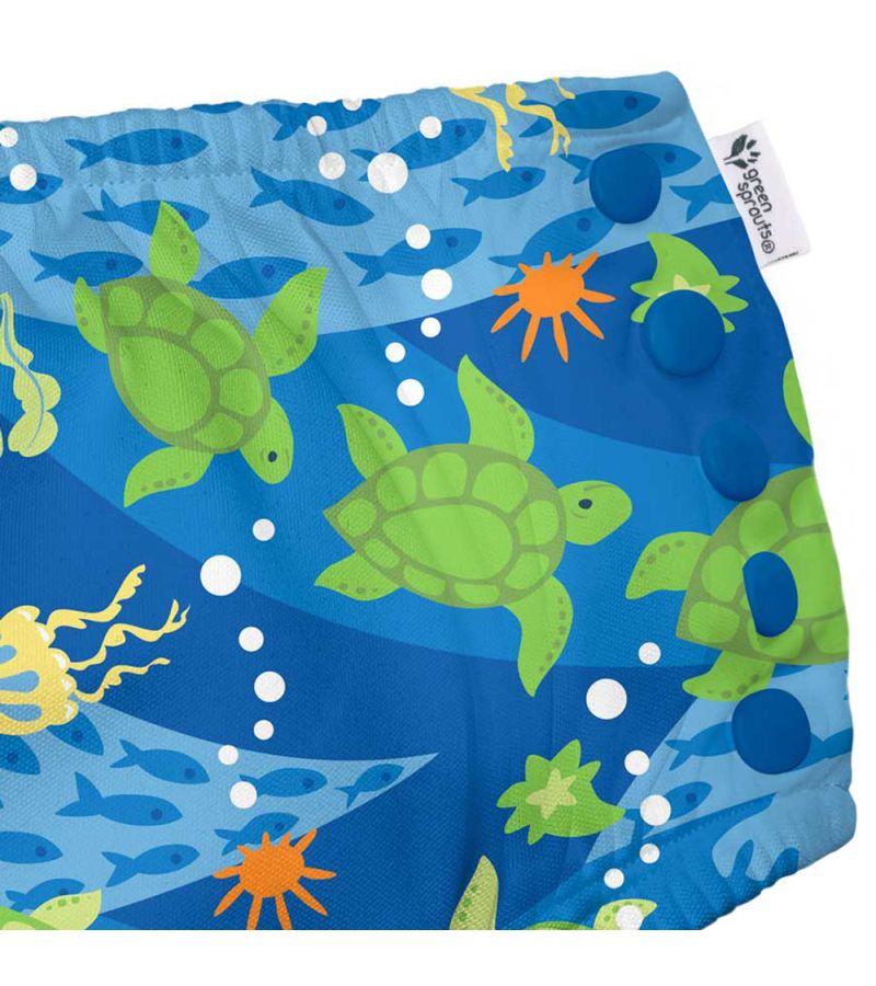 Μαγιό - πάνα GREEN SPROUTS Eco Snap Swim Diaper Royal Blue Turtle Journey GS-701058-6304