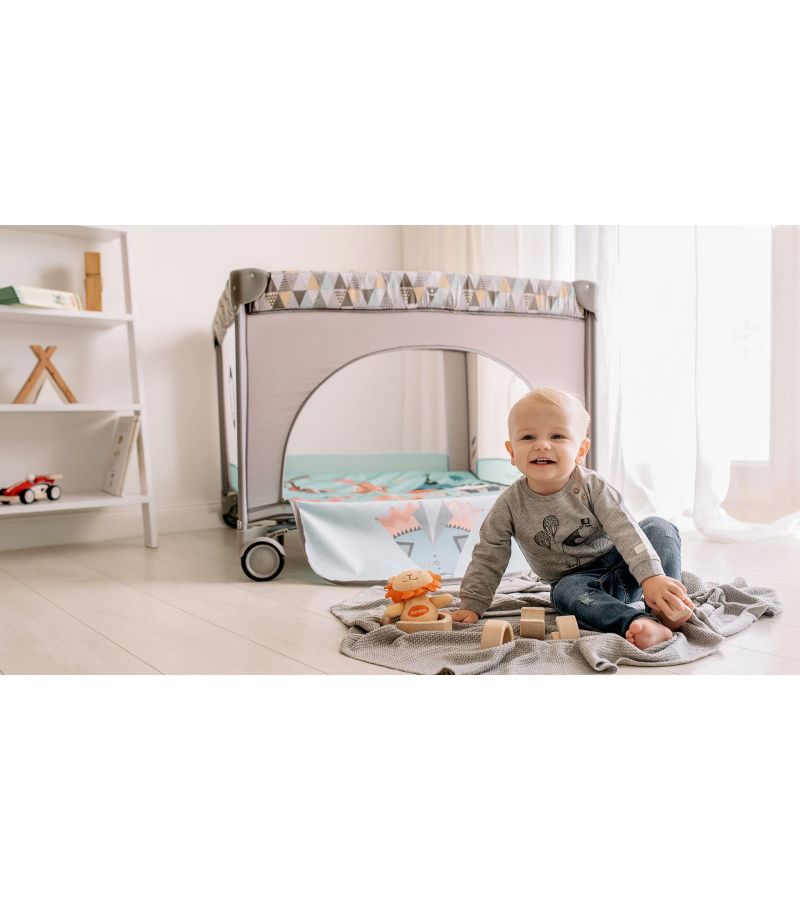 Πάρκοκρέβατο LIONELO Sofie Grey Scandi