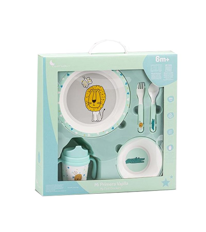 Σετ φαγητού 5 τεμαχίων Interbaby Savana Green SET19