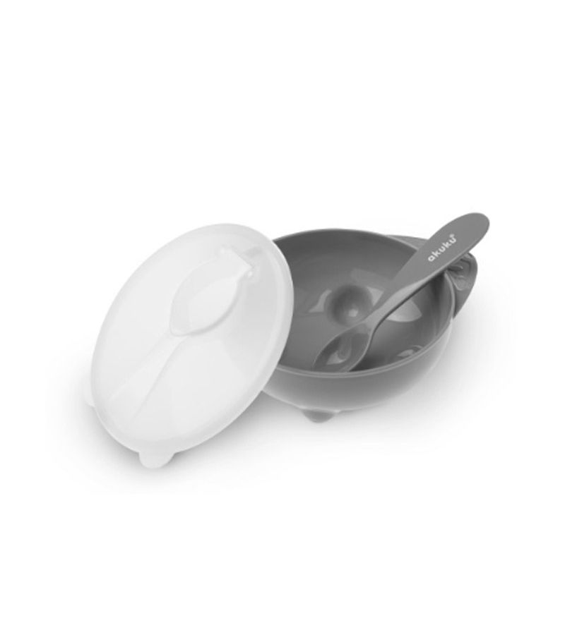 Μπωλ με Κουτάλι AKUKU Grey A0425