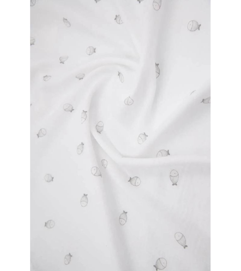 Μουσελίνες 2τμχ από οργανικό μπαμπού BAMBOOM Fishes 120x120cm 262-242