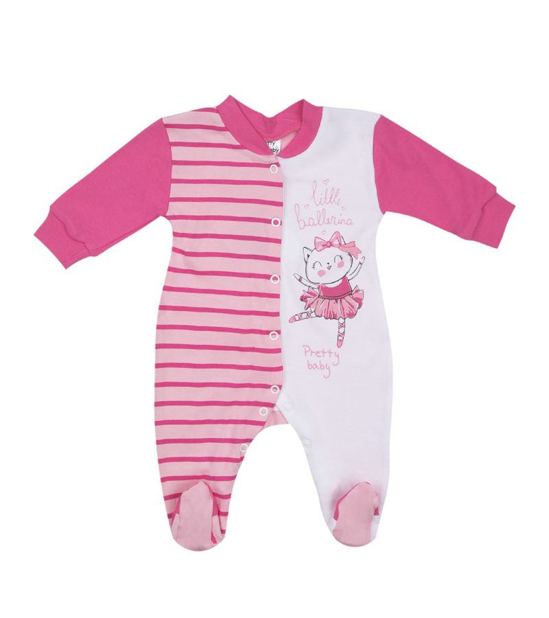 Βαμβακερό φορμάκι PRETTY BABY 35755 Φούξια-Λευκό