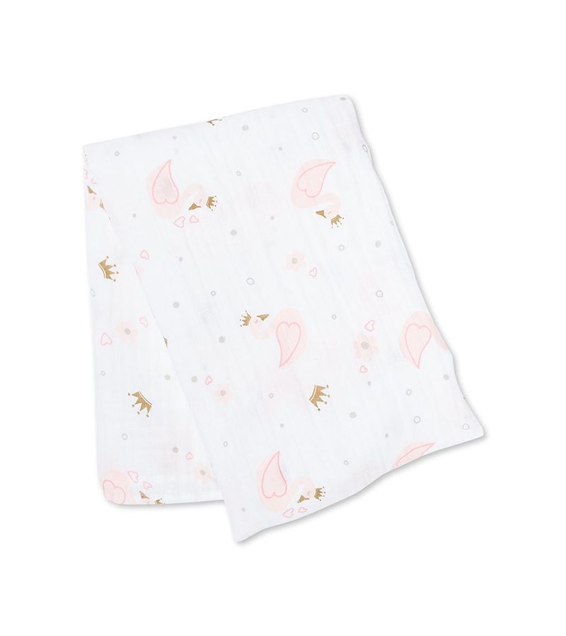 LULUJO Μουσελίνα Swan Swaddling Blanket 120x120 LJ429