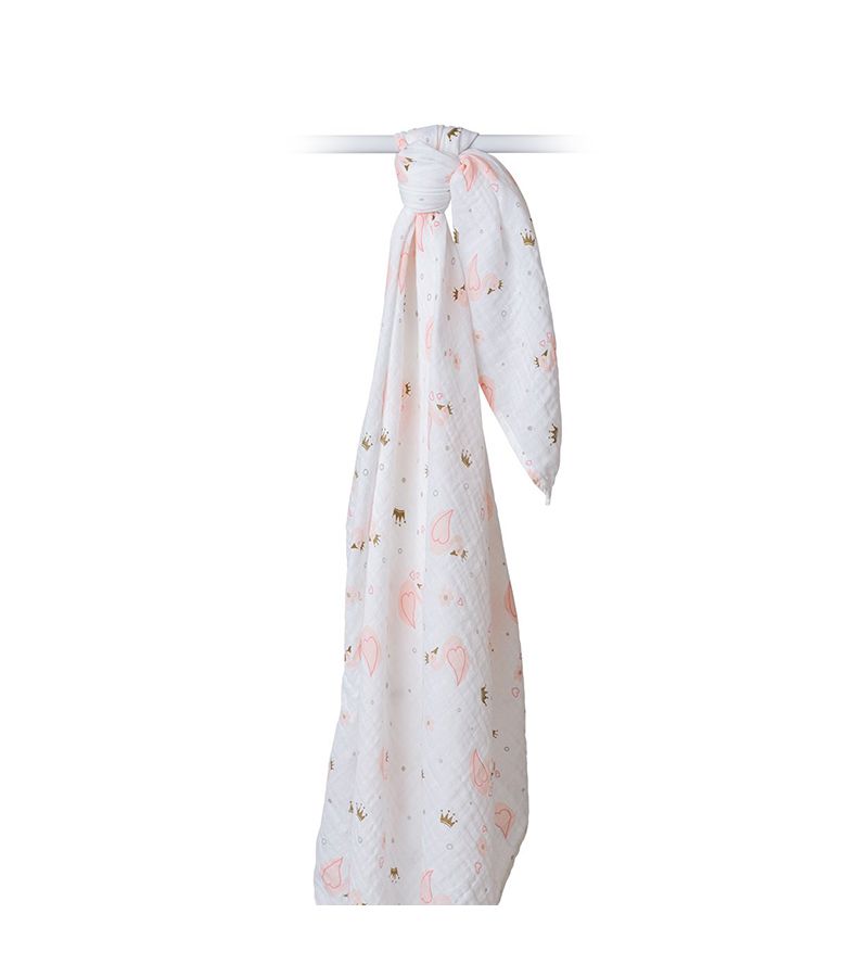 LULUJO Μουσελίνα Swan Swaddling Blanket 120x120 LJ429