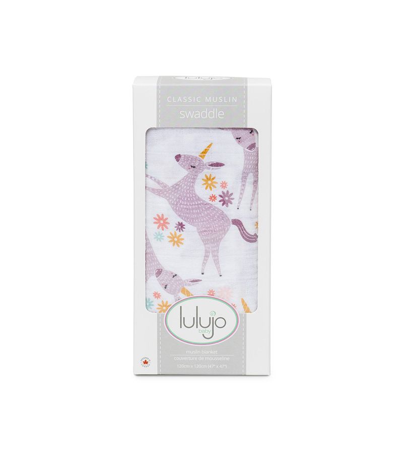 LULUJO Μουσελίνα Modern Unicorn Swaddling Blanket 120x120 LJ465