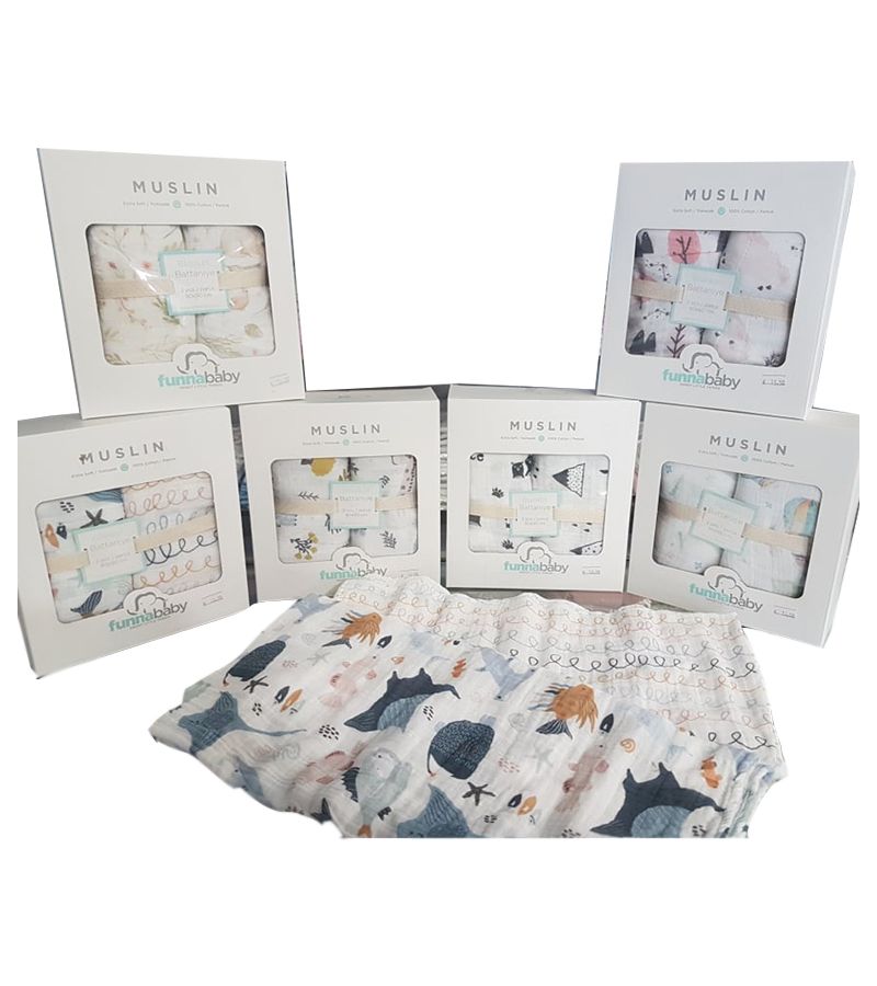 Μουσελίνες 2τμχ FUNNA BABY Garden 90x90 9668