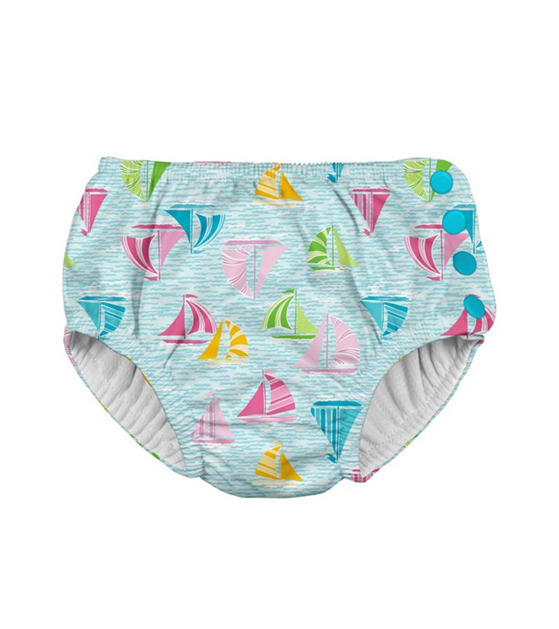 Μαγιό - πάνα I play Snap Reusable Absorbent Swimsuit Diaper Aqua Sailboat Sea