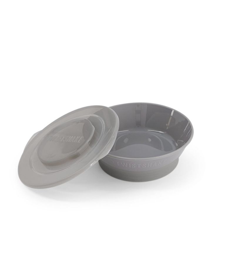 Μπωλ Φαγητού με καπάκι και αντιολισθητικό πάτο 6+ Μηνών TWISTSHAKE Pastel Grey 32-08-78154