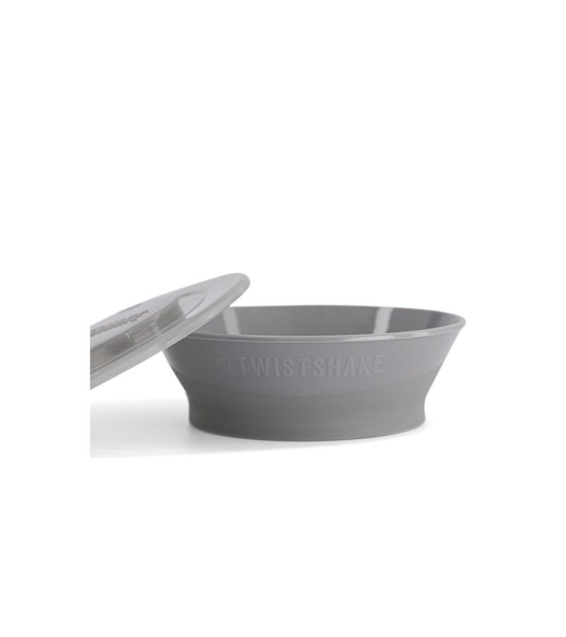 Μπωλ Φαγητού με καπάκι και αντιολισθητικό πάτο 6+ Μηνών TWISTSHAKE Pastel Grey 32-08-78154