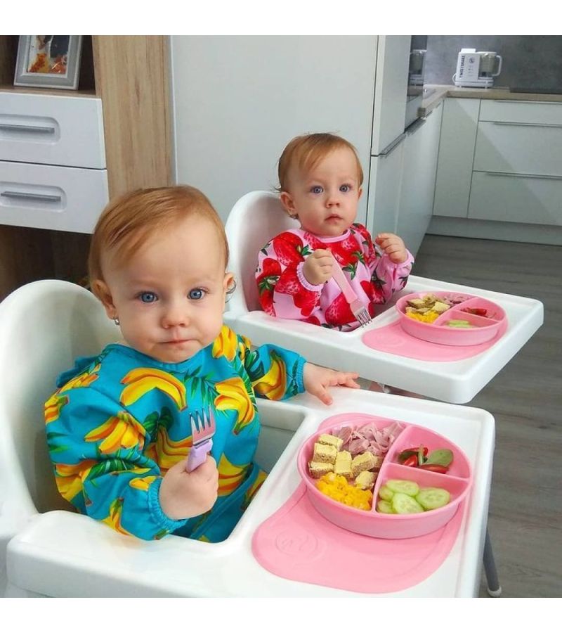 Πιάτο Φαγητού με χωρίσματα κ καπάκι κ αντιολισθητικό πάτο 6+ Μηνών TWISTSHAKE Pastel Pink 32-08-78169