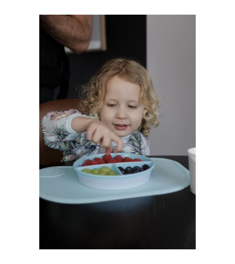 Πιάτο Φαγητού με χωρίσματα κ καπάκι κ αντιολισθητικό πάτο 6+ Μηνών TWISTSHAKE Pastel Blue 32-08-78170