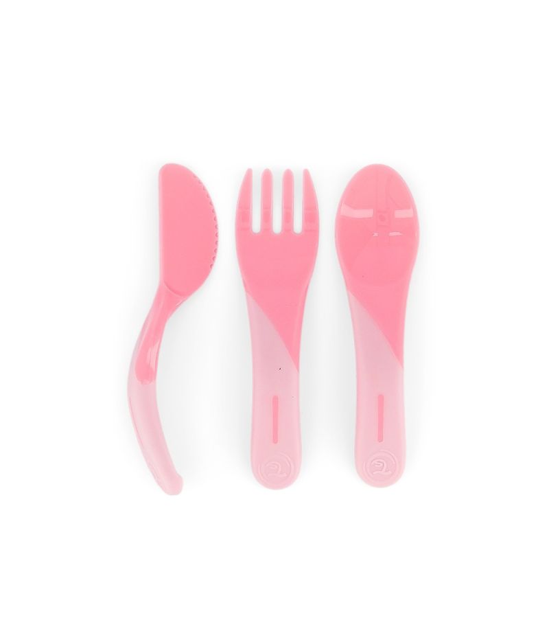 Σετ Κουτάλι, Μαχαίρι, Πιρούνι 6+ Μηνών TWISTSHAKE Pastel Pink 32-08-78199