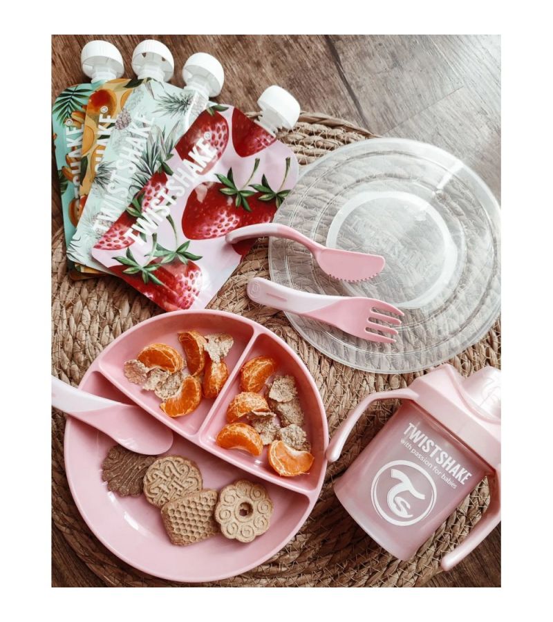 Σετ Κουτάλι, Μαχαίρι, Πιρούνι 6+ Μηνών TWISTSHAKE Pastel Pink 32-08-78199