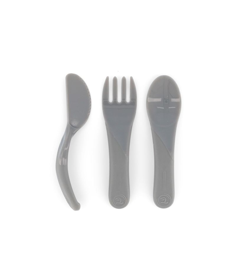 Σετ Κουτάλι, Μαχαίρι, Πιρούνι 6+ Μηνών TWISTSHAKE Pastel Grey 32-08-78204