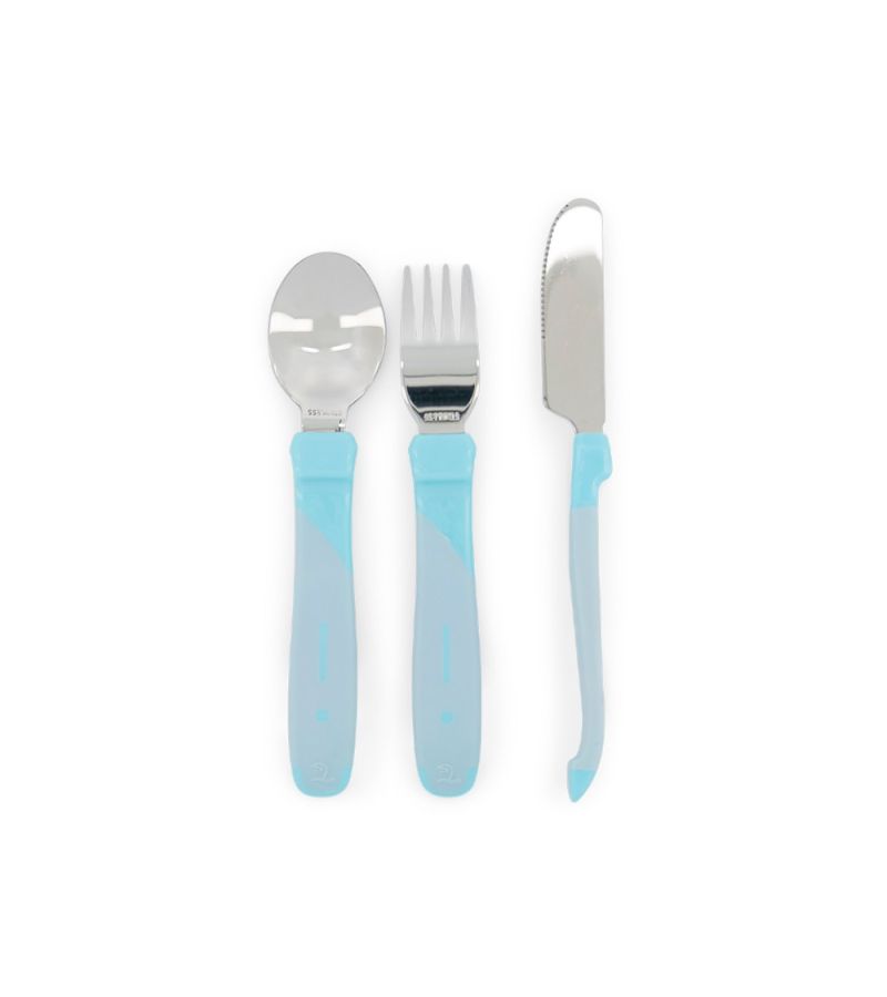 Ανοξείδωτο Σετ Κουτάλι, Μαχαίρι, Πιρούνι 12+ Μηνών TWISTSHAKE Pastel Blue 32-08-78210