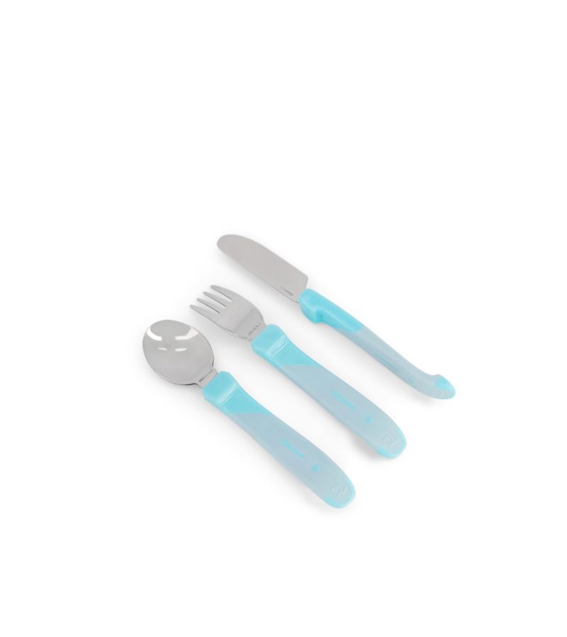 Ανοξείδωτο Σετ Κουτάλι, Μαχαίρι, Πιρούνι 12+ Μηνών TWISTSHAKE Pastel Blue 32-08-78210