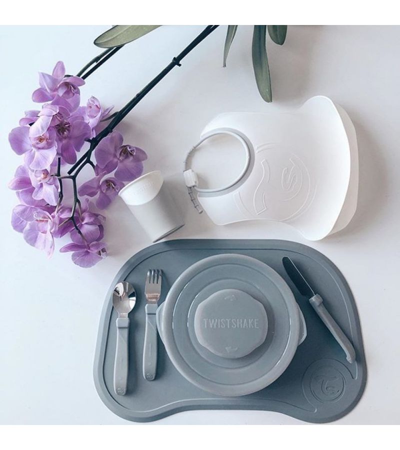 Ανοξείδωτο Σετ Κουτάλι, Μαχαίρι, Πιρούνι 12+ Μηνών TWISTSHAKE Pastel Grey 32-08-78214