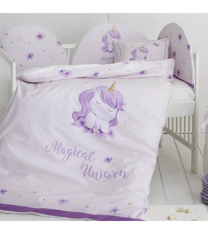 Σετ Παπλωματοθήκη κούνιας NIMA Magical Unicorn 110x145 34376