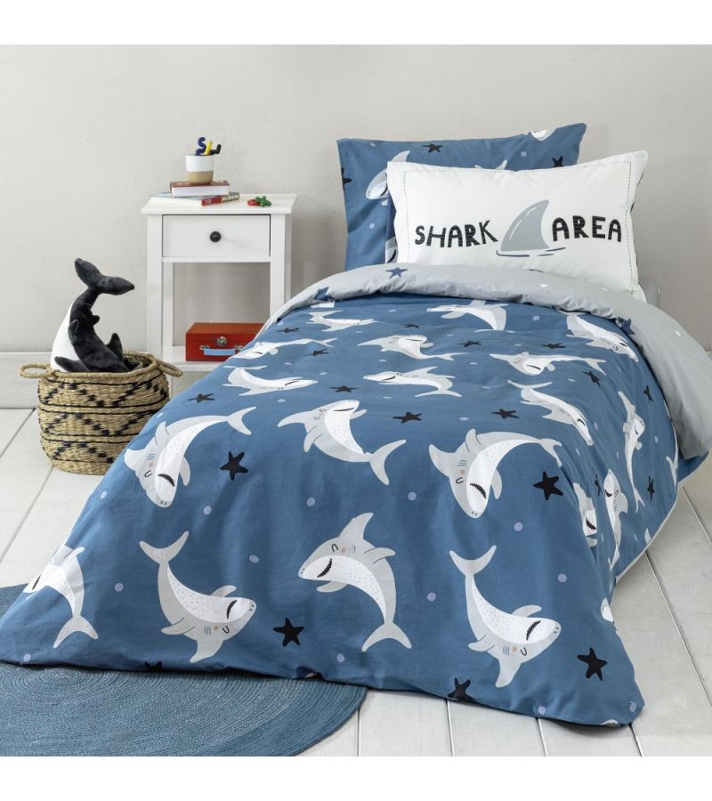 Σετ σεντόνια μονά με λάστιχο 100x200+30 ΝΙΜΑ Shark Area 34864