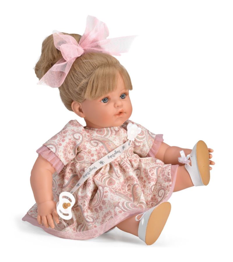 MAGIC BABY Κούκλα Susy με αφέλειες και ροζ κοτλέ φόρεμα 47εκ. MB47034