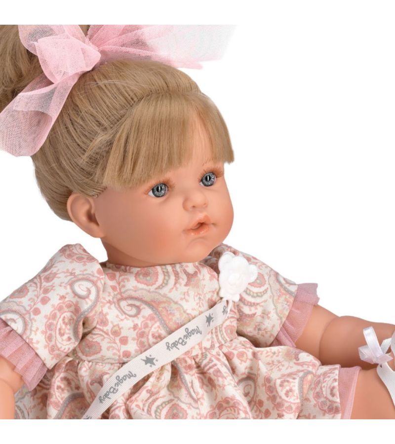 MAGIC BABY Κούκλα Susy με αφέλειες και ροζ κοτλέ φόρεμα 47εκ. MB47034