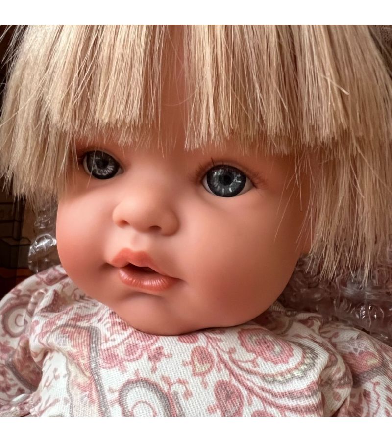 MAGIC BABY Κούκλα Susy με αφέλειες και ροζ κοτλέ φόρεμα 47εκ. MB47034