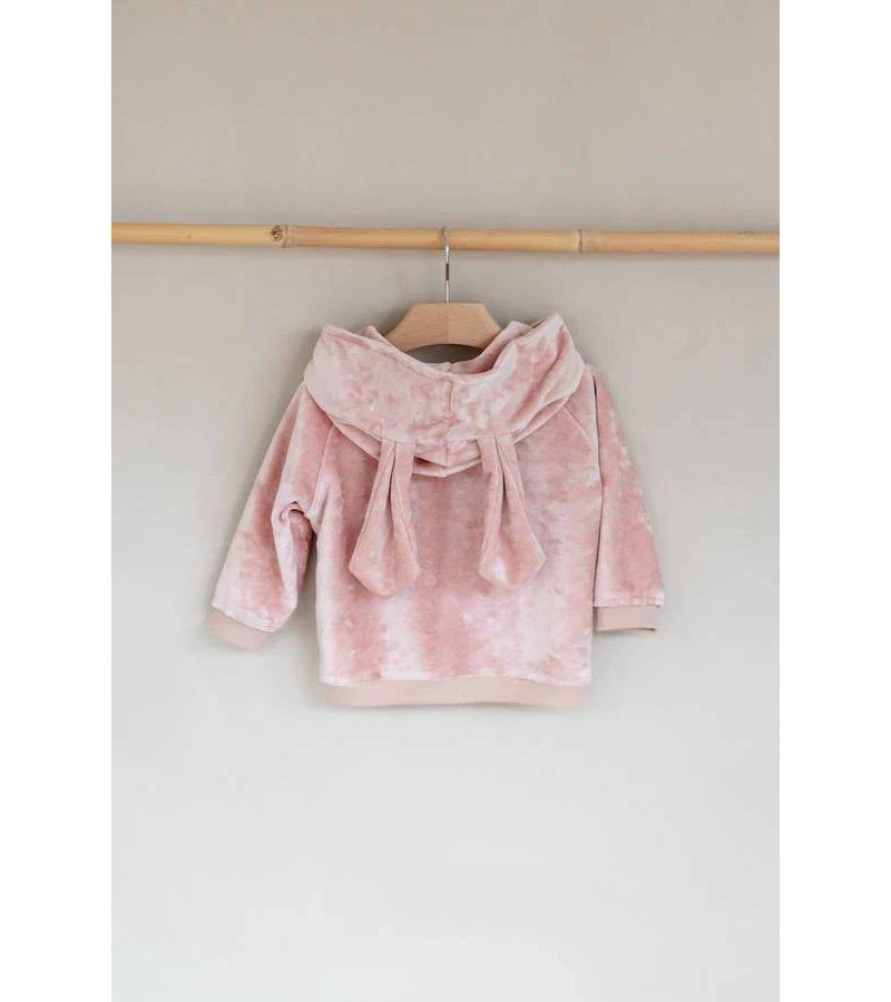 BAMBOOM Ζακετάκι Bελουτέ με κουκούλα Rosa Cipria 651-28
