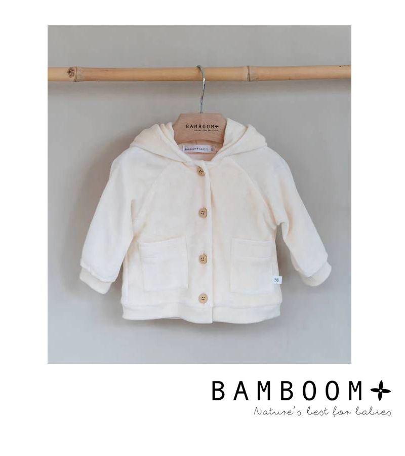 BAMBOOM Ζακετάκι Bελουτέ με κουκούλα Avorio 651-29
