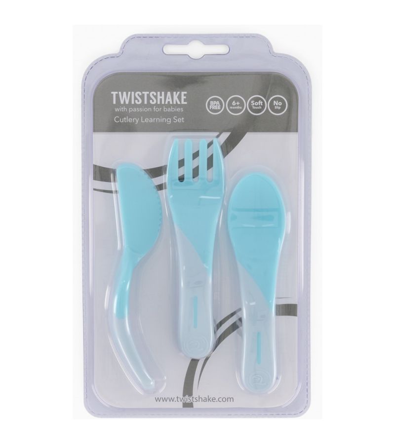 Σετ Κουτάλι, Μαχαίρι, Πιρούνι 6+ Μηνών TWISTSHAKE Pastel Blue 32-08-78200