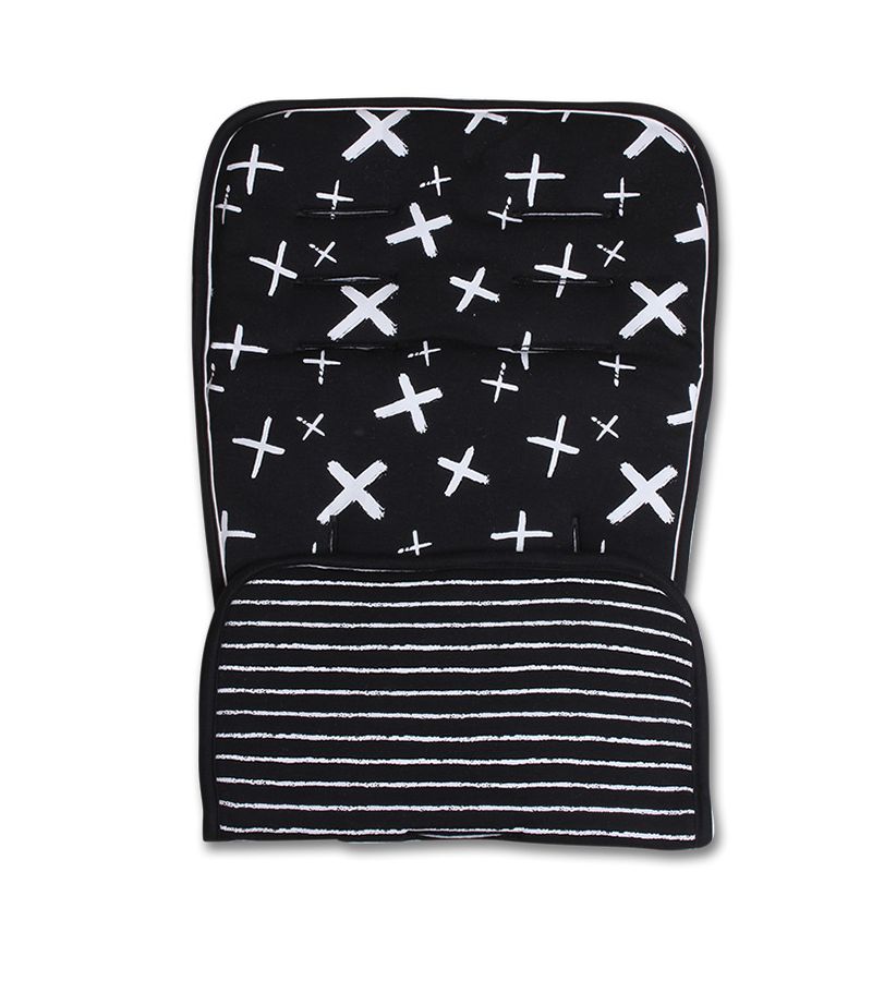 Κάλυμμα καθίσματος με επωμίδες ζέρσεϋ MINENE Black and White X