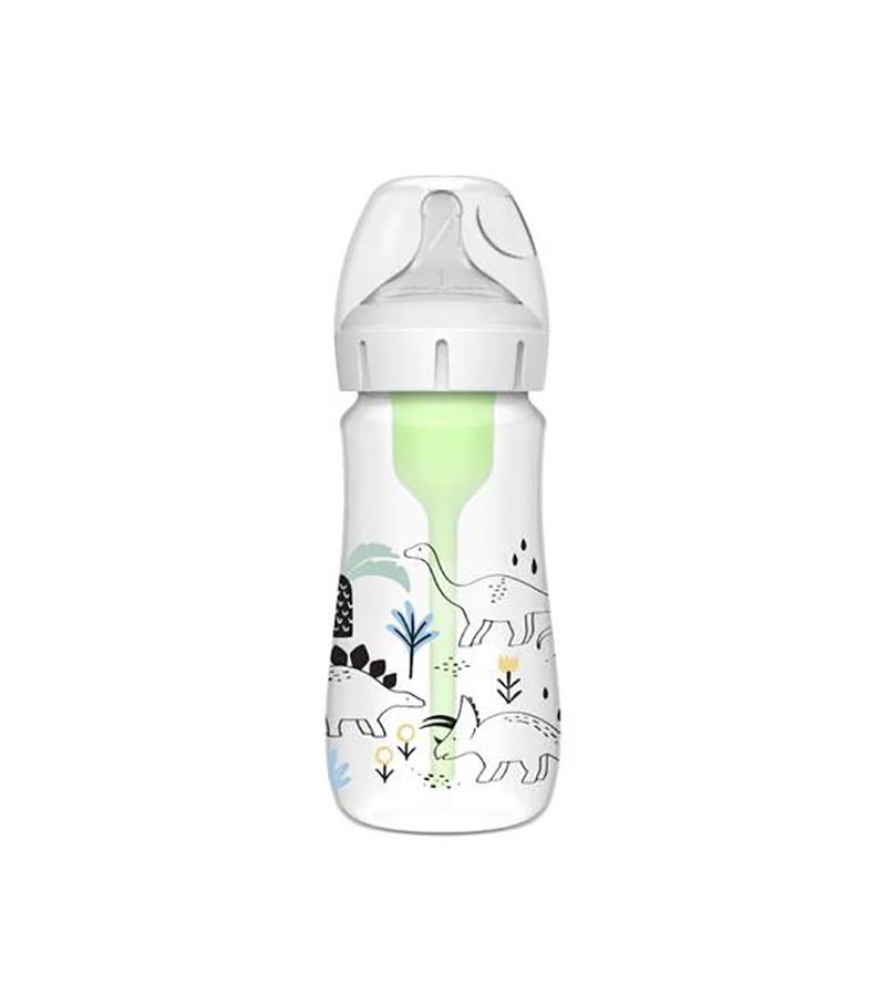 Μπιμπερό πλαστικό με φαρδύ λαιμό DR BROWN\'S Options+ 270ml Δεινόσαυροι WB91010 0+ μηνών
