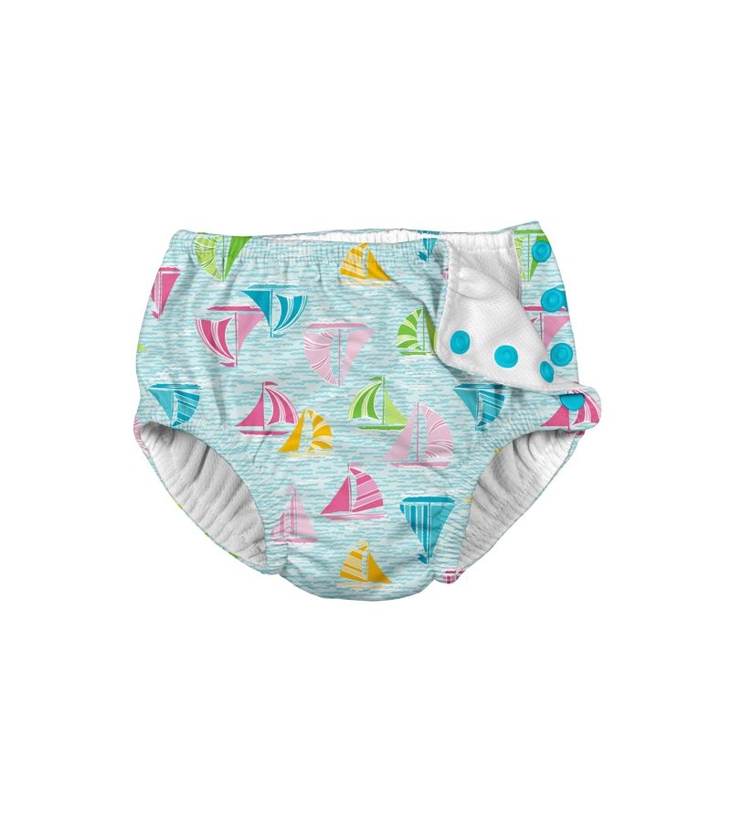 Μαγιό - πάνα I play Snap Reusable Absorbent Swimsuit Diaper Aqua Sailboat Sea