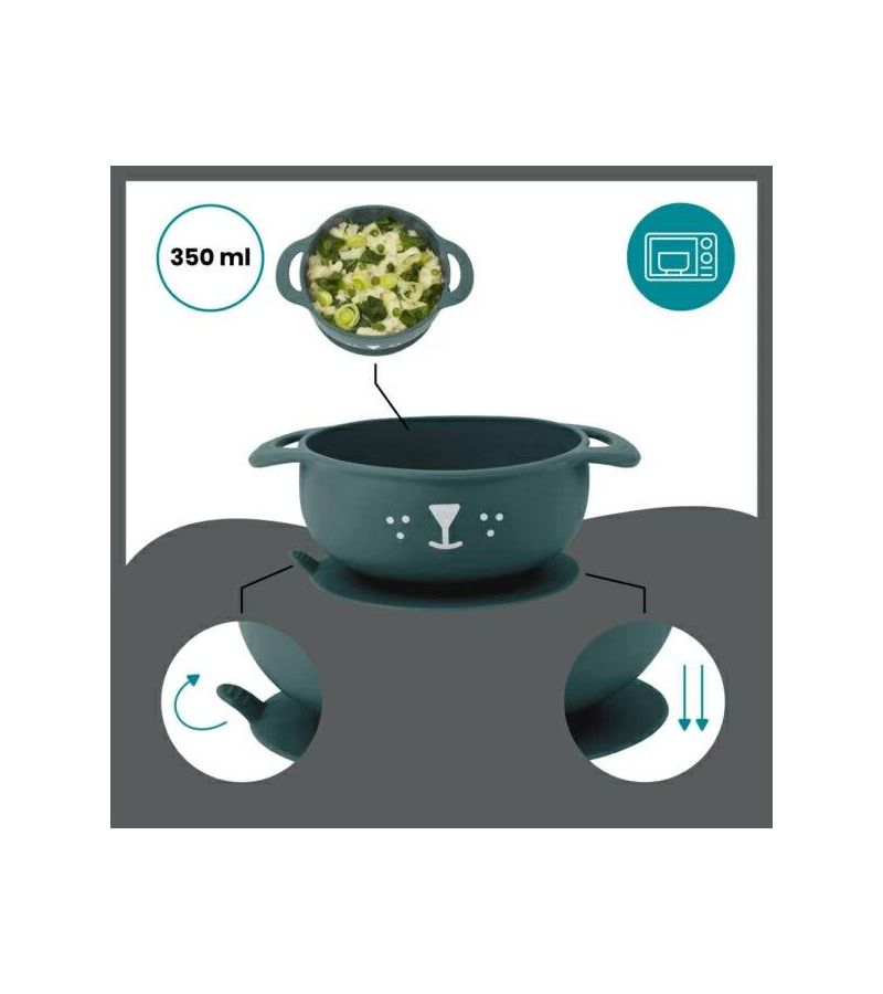 Σετ Σιλικόνης silicon bowl + spoon BABYMOOV Dog A005405