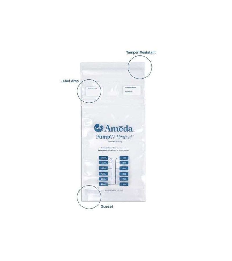Σακουλάκια φύλαξης μητρικού γάλακτος AMEDA Pump Nprotect 180ml (50 τεμ) 800M01
