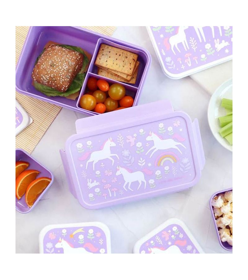 Δοχείο φαγητού Bento Lunch box με χωρίσματα 1,2L Unicorn Dreams A LITTLE LOVELY COMPANY BBUDPU70