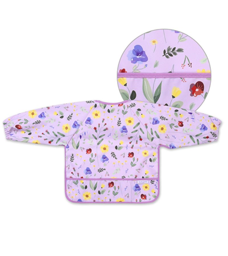 Αδιάβροχη σαλιάρα με μακρύ μανίκι BABYONO 6m+ Garden BN1476-01