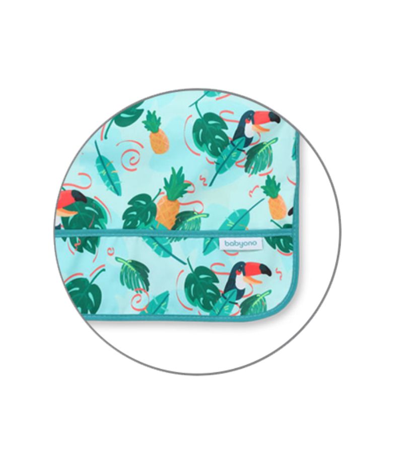Αδιάβροχη σαλιάρα με μακρύ μανίκι BABYONO 6m+ Toucans BN1476-02