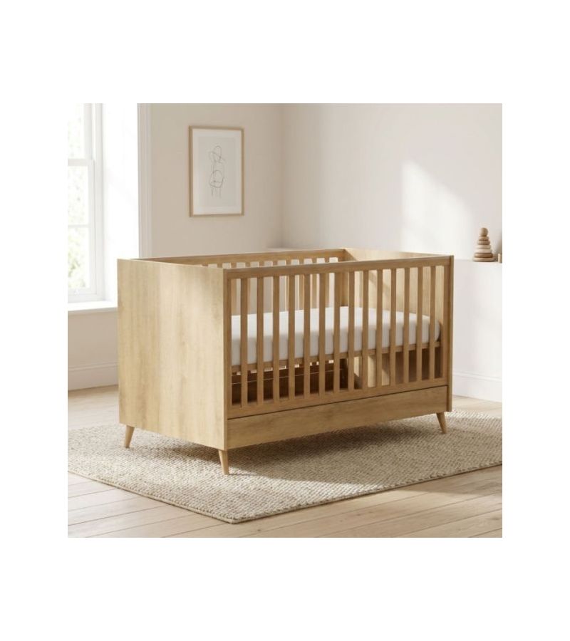 Βρεφικό Κρεβατάκι CASA BABY Elia Oak Natural μαζί με Πολυκαρότσι GRACO Turn 2 Me Δώρο Λίκνο LIONELO Aurora