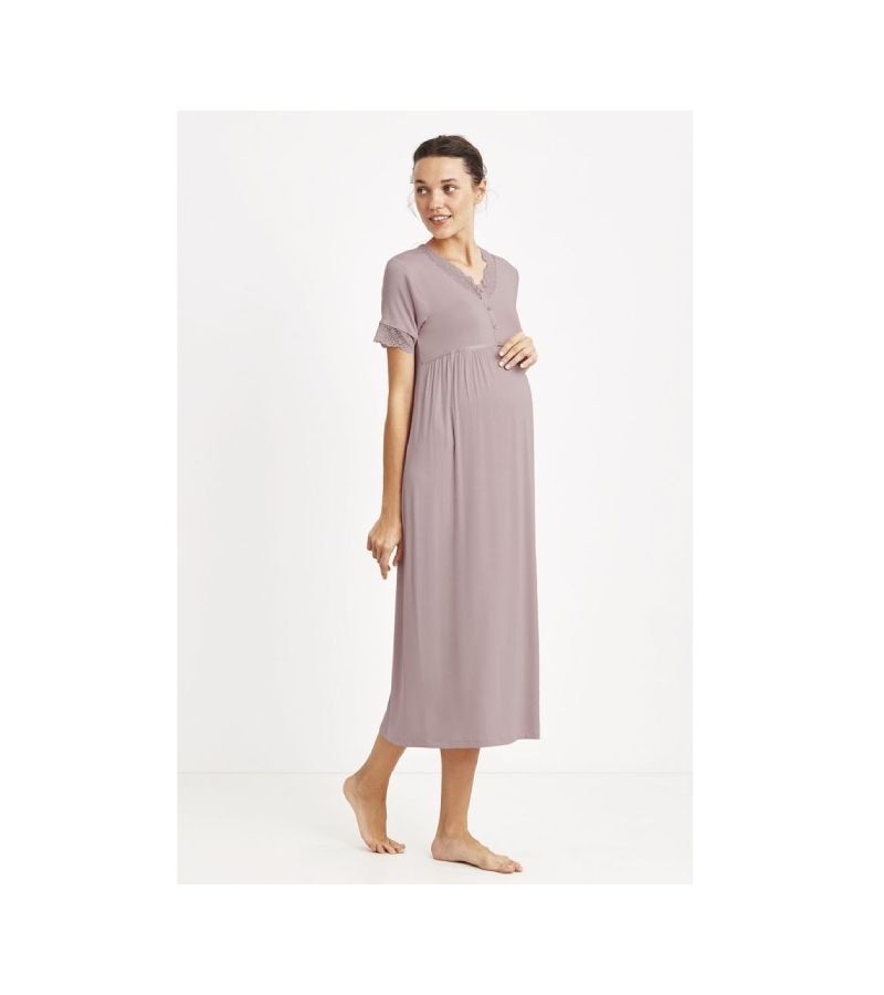 Νυχτικό εγκυμοσύνης με κοντό μανίκι CATHERINE\'S 872CA-V Violet 