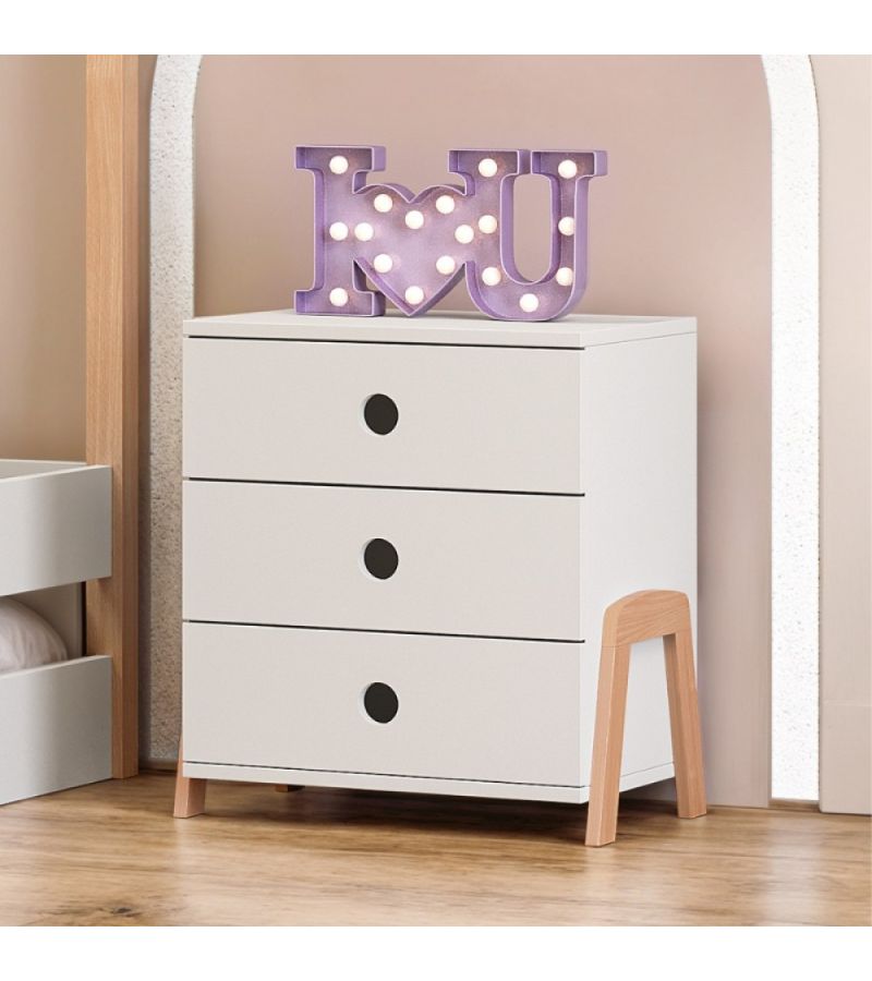 Eco Κομοδίνο με 3 Συρτάρια CASAKIDS CK00068