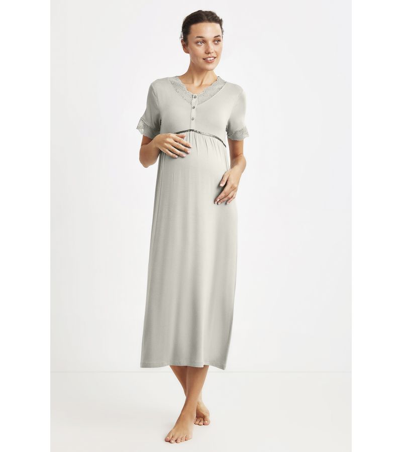 Νυχτικό εγκυμοσύνης με κοντό μανίκι CATHERINE\'S 872CA Light Green