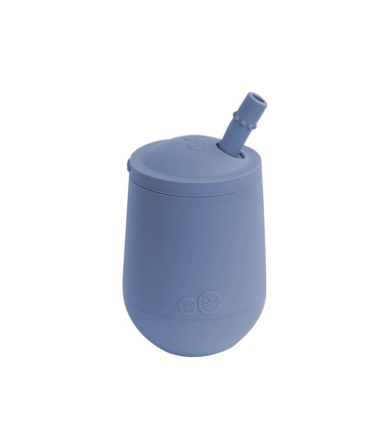 Εκπαιδευτικό Ποτήρι με Καλαμάκι EZPZ 12  μηνών 118ml Indigo MS-I2159U