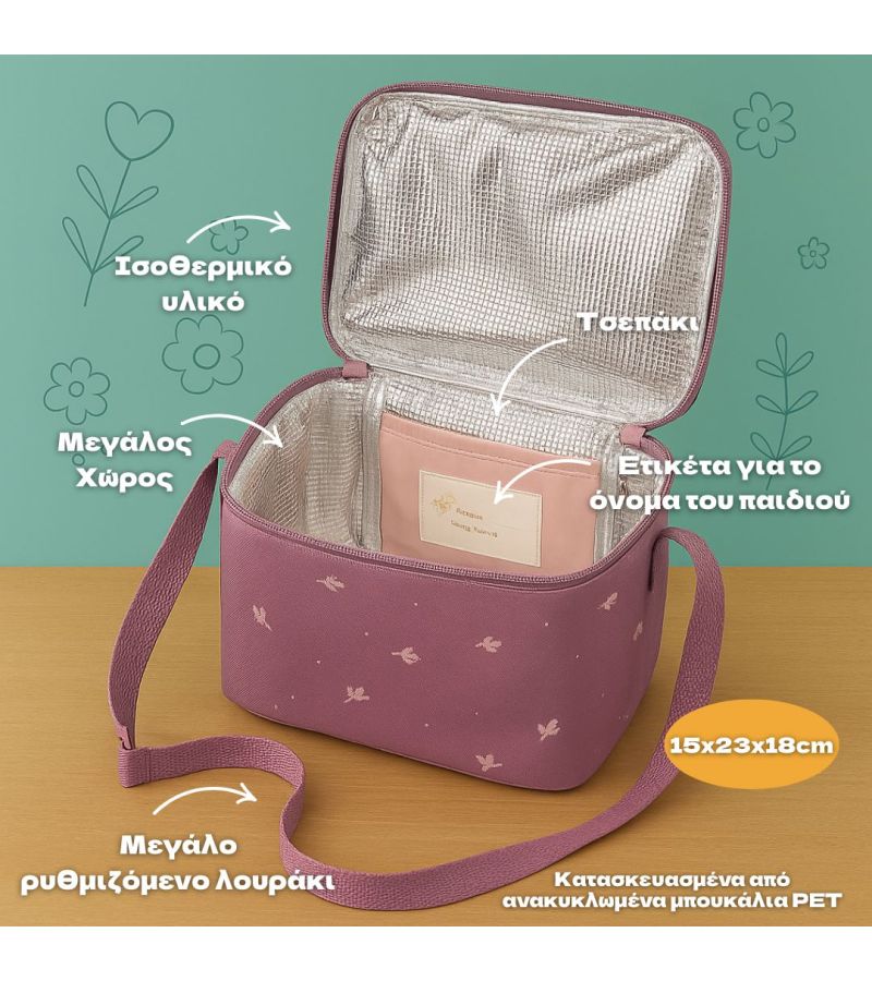 FRESK Ισοθερμική τσάντα φαγητού 15x23x18cm από ανακυκλωμένα μπουκάλια PET Shark FR-FB910-88