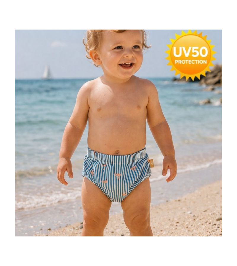 Μαγιό - πάνα FRESK με προστασία UV50 Stripes & crabs FR-SW6321-06