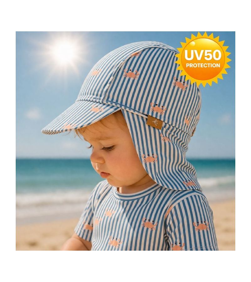 Καπέλο FRESK με ηλιοπροστασία UV50 Stripes & crabs FR-SW6316-06 