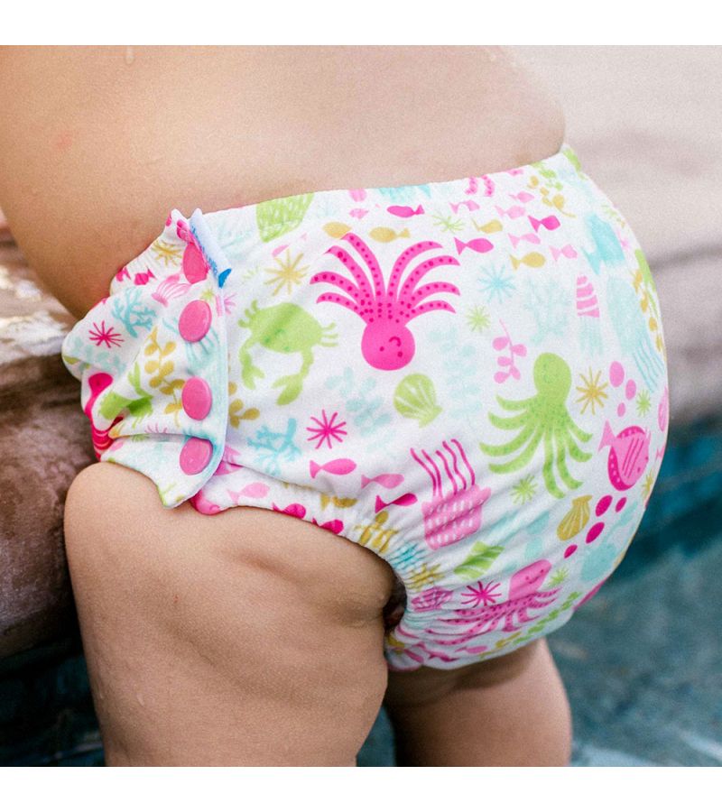 Μαγιό - πάνα GREEN SPROUTS Eco Snap Swim Diaper White Sea Pals GS-701058-0300