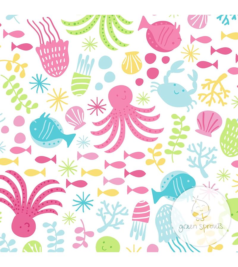 Μαγιό - πάνα GREEN SPROUTS Eco Snap Swim Diaper White Sea Pals GS-701058-0300