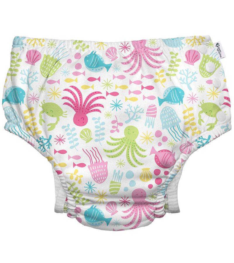 Μαγιό - πάνα GREEN SPROUTS Eco Snap Swim Diaper White Sea Pals GS-701058-0300