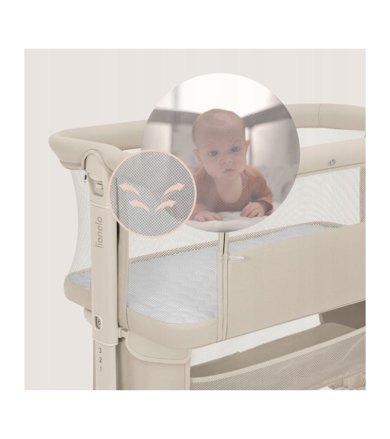 Lionelo Jodie Λίκνο Συγκοίμησης Beige Cream